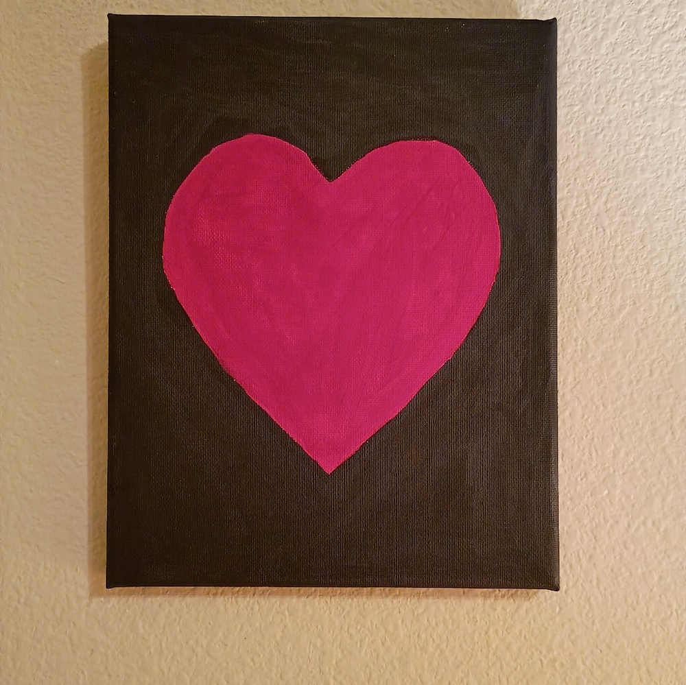 Bold Red Heart Hand Painted Canvas Art | Classic Pop Art Decor